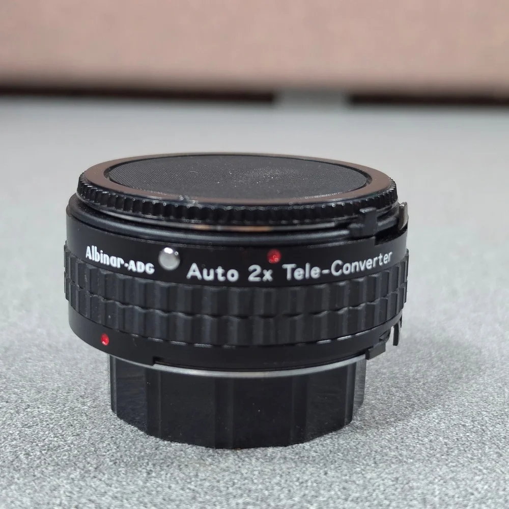 Albinar-ADG Auto 2x Tele-Converter Camera Lens Accessory Black Excellent Case